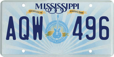 MS license plate AQW496