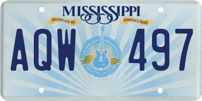 MS license plate AQW497