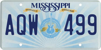 MS license plate AQW499