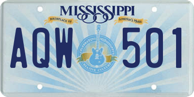 MS license plate AQW501