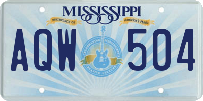 MS license plate AQW504