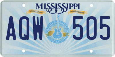 MS license plate AQW505