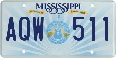 MS license plate AQW511