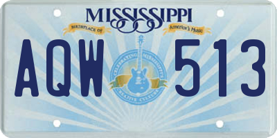 MS license plate AQW513