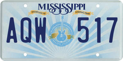 MS license plate AQW517