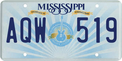 MS license plate AQW519