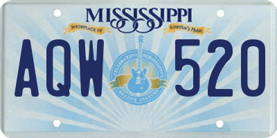 MS license plate AQW520