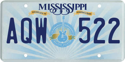 MS license plate AQW522