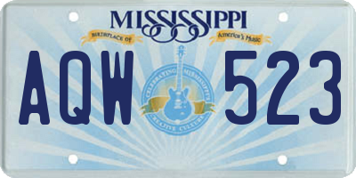 MS license plate AQW523