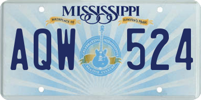 MS license plate AQW524