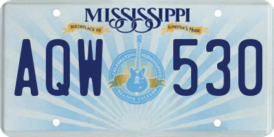 MS license plate AQW530