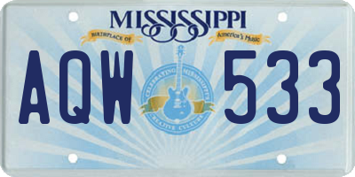 MS license plate AQW533