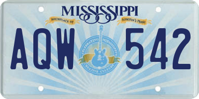MS license plate AQW542