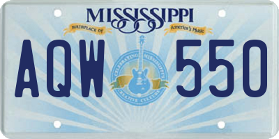 MS license plate AQW550