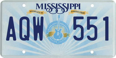 MS license plate AQW551