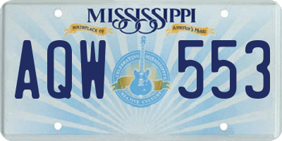 MS license plate AQW553