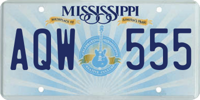 MS license plate AQW555