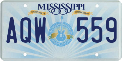 MS license plate AQW559