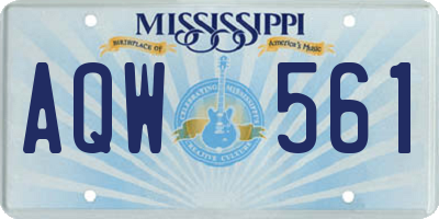 MS license plate AQW561