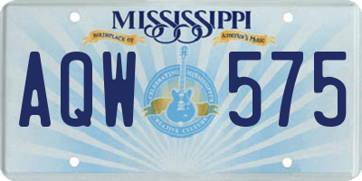 MS license plate AQW575