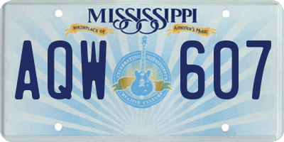 MS license plate AQW607