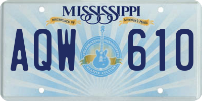 MS license plate AQW610