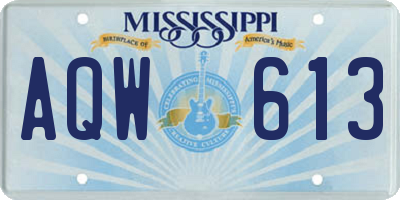 MS license plate AQW613