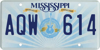 MS license plate AQW614