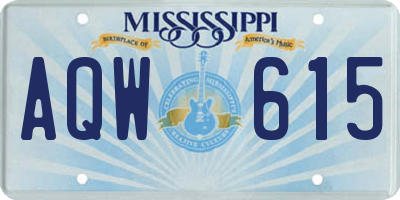 MS license plate AQW615
