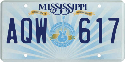 MS license plate AQW617