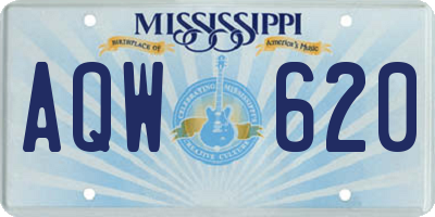 MS license plate AQW620
