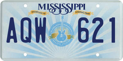 MS license plate AQW621