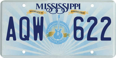 MS license plate AQW622