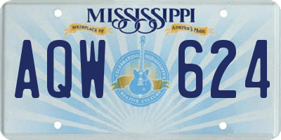 MS license plate AQW624