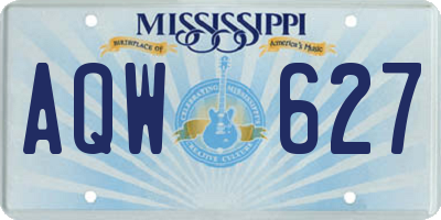 MS license plate AQW627