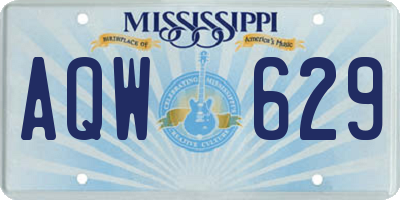 MS license plate AQW629