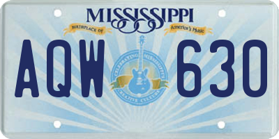 MS license plate AQW630