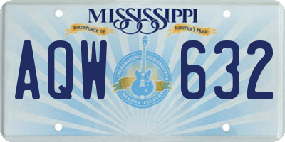MS license plate AQW632