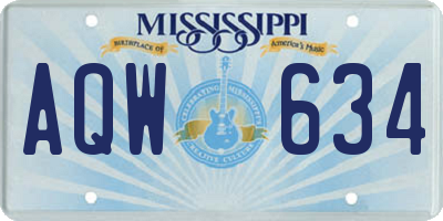 MS license plate AQW634