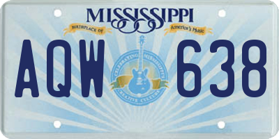 MS license plate AQW638