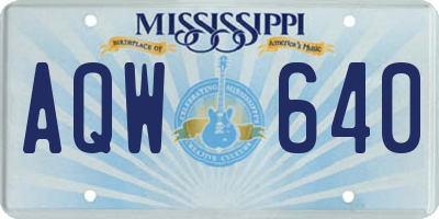 MS license plate AQW640