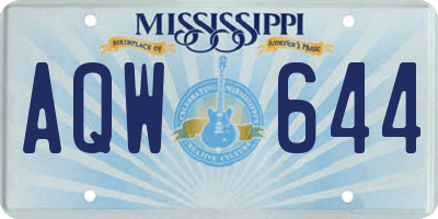 MS license plate AQW644