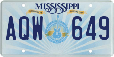 MS license plate AQW649