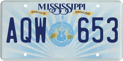 MS license plate AQW653