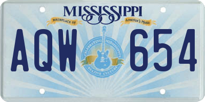 MS license plate AQW654