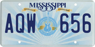 MS license plate AQW656