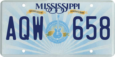 MS license plate AQW658