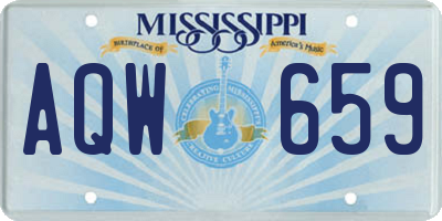 MS license plate AQW659