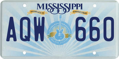 MS license plate AQW660