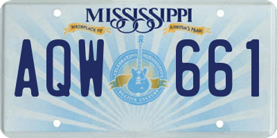 MS license plate AQW661